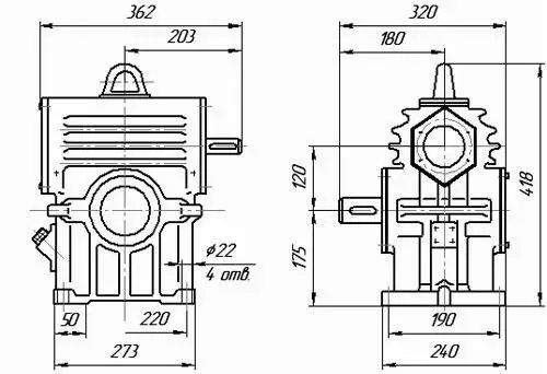 Схема редуктора РЧН-120 Схема редуктора РЧН-120